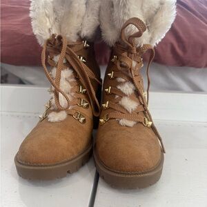 Women's Tan Fur-Lined Boots